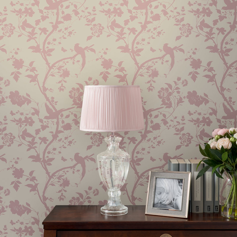 Laura Ashley Oriental Blossom Wallpaper Roll, Chalk Pink