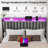 Upholstered Storage Bed Frame with Headboard, LED Bed Frame with Drawers and Charging Station-857788089