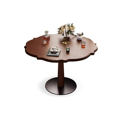Walnut&Black Free form Solid Wood Dining table