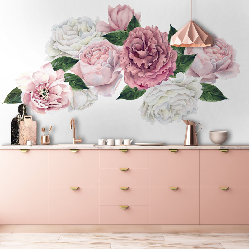 Adhésif décoratif pivoine avec bouton de rose Hiya