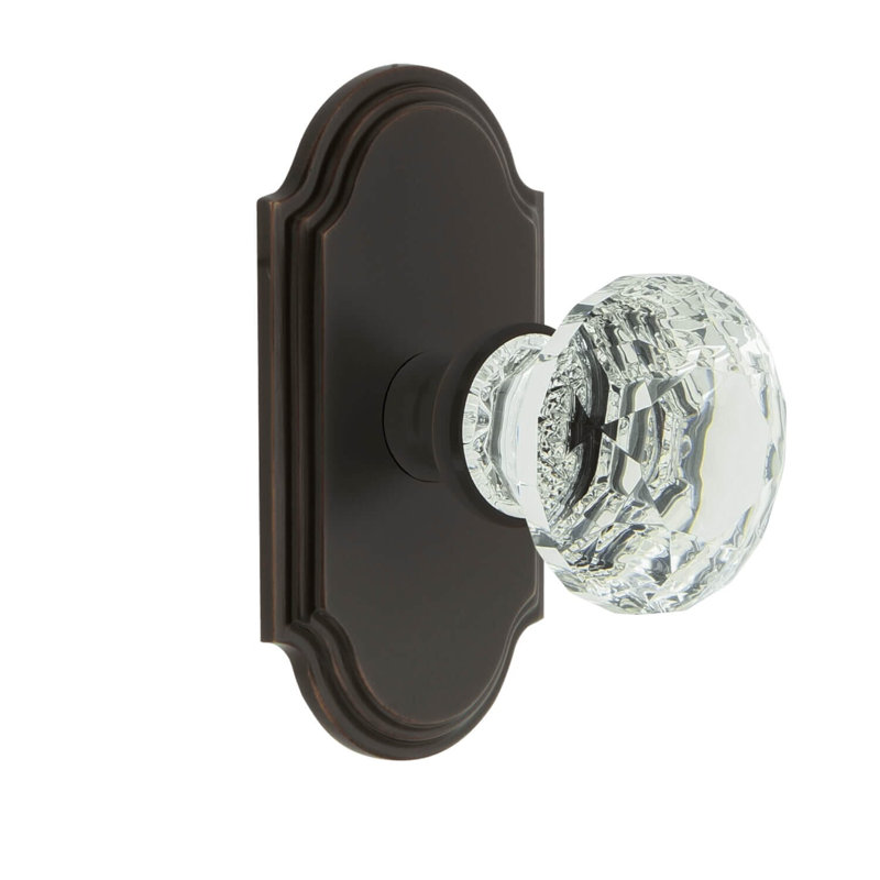 Assiette courte Grandeur Arc avec poignée en cristal brillant, Bronze éternel