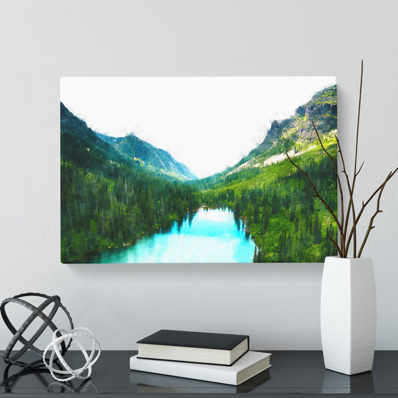 West Glacier In Lake Montana - Wrapped Canvas, 35cm H x 50cm W x 3cm D
