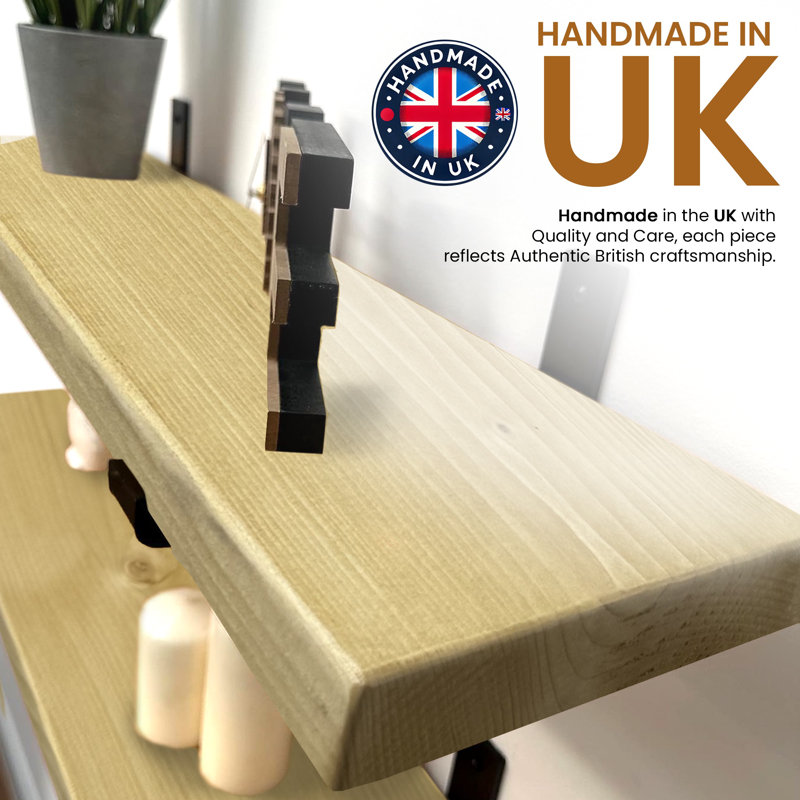 Vaasa 2 Piece Wood Floating Shelf, Antique Pine, 4.5cm H x 110cm W x 22cm D