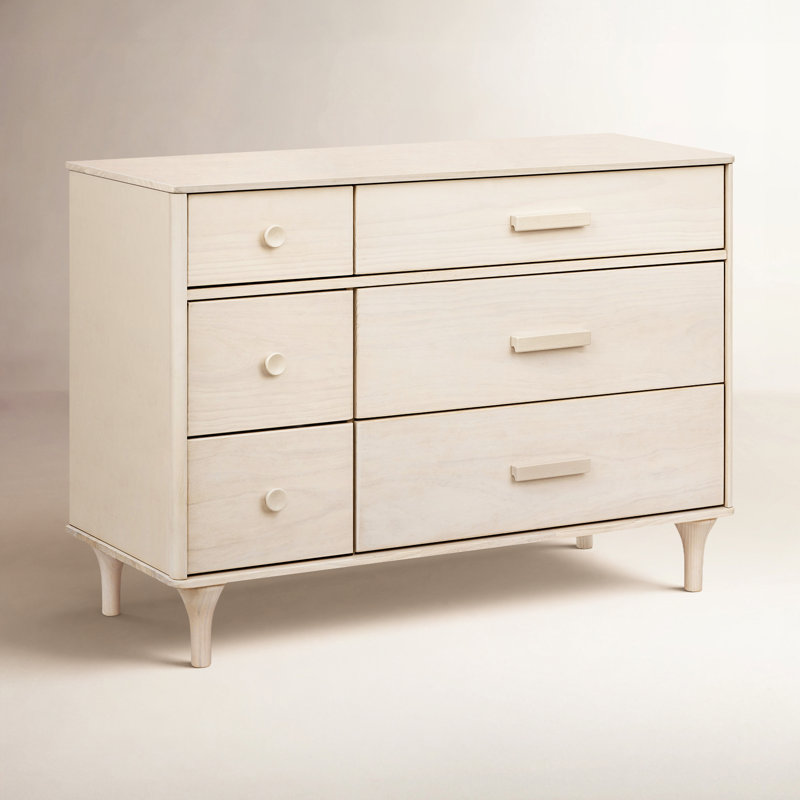 Lolly 6-Drawer Assembled Double Dresser, Washed Natural
