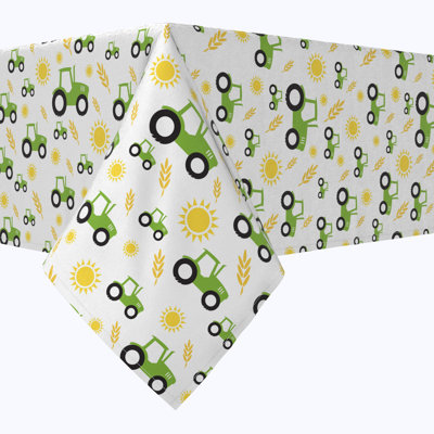 Rectangular Tablecloth, 100% Cotton, 52X104", Tractors On The Farm
