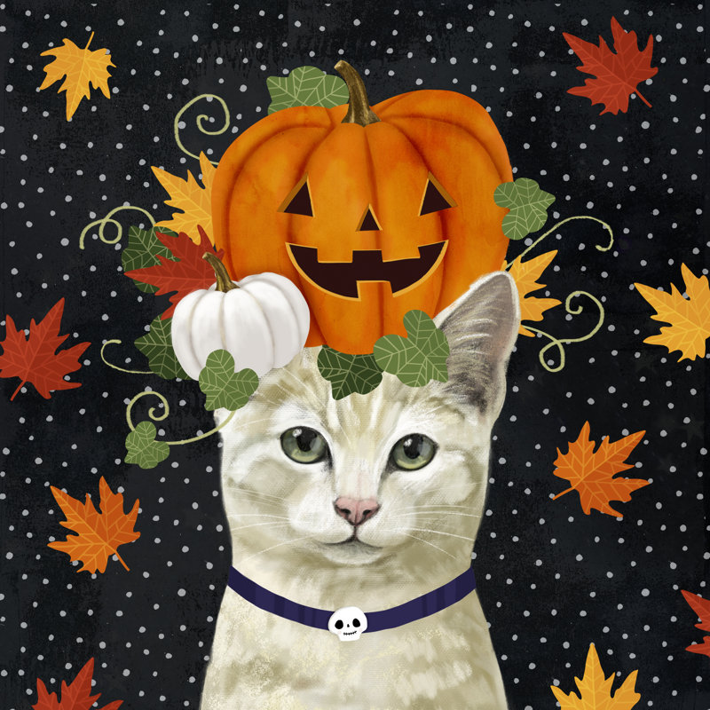Halloween Cat I by Victoria Borges - Wrapped Canvas Print, 122cm H x 122cm W
