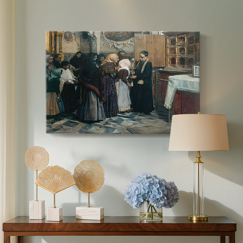 Joaquin Sorolla «Kissing the Relic (El Beso de la reliquia)», reproduction d'art sur toile de qualité musée, 40 x 60