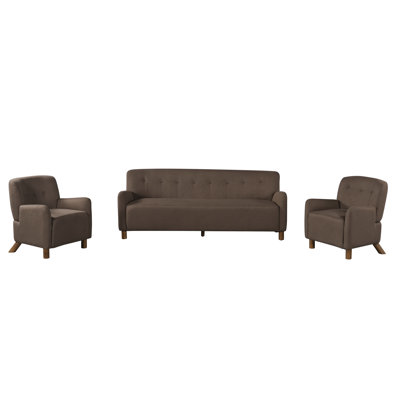 Ensemble de canapé et fauteuils capitonnés 3 pièces Hearthline pour petit espace