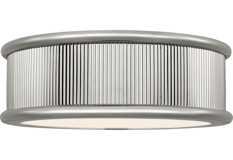 Ritz Flush Mount, Polished Nickel, 6" H x 18" W x 18" D