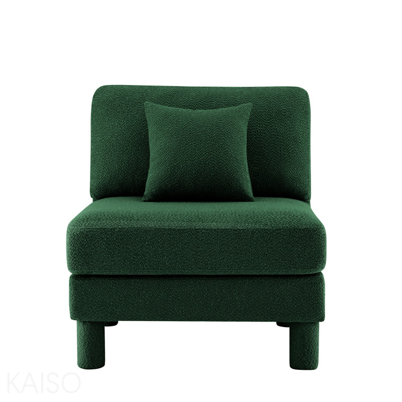 Armless Sofa W/Pillow Polyester -Green
