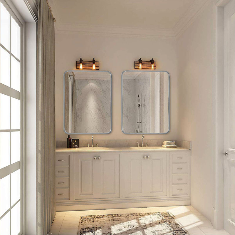 Miroir de salle de bain 22x30, Argent argent, 30 po x 22 po