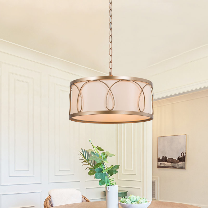 Azie 3 - Light Shaded Drum Chandelier