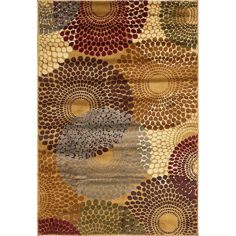 Tapis beige / brun Apex, Rectangle 4 pi 1 po x 6 pi 1 po