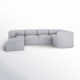 Praia 124" Sunbrella Modular Outdoor Sofa with Ottoman