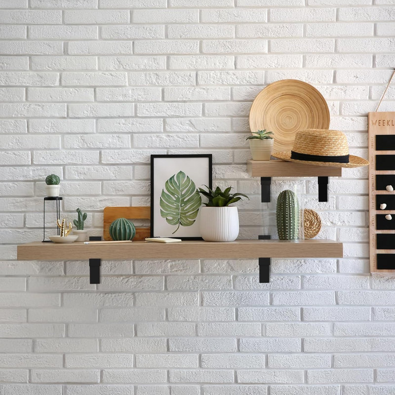 Floating Shelf Brackets Set Of 2, Glass & Wood Shelf Support Clips