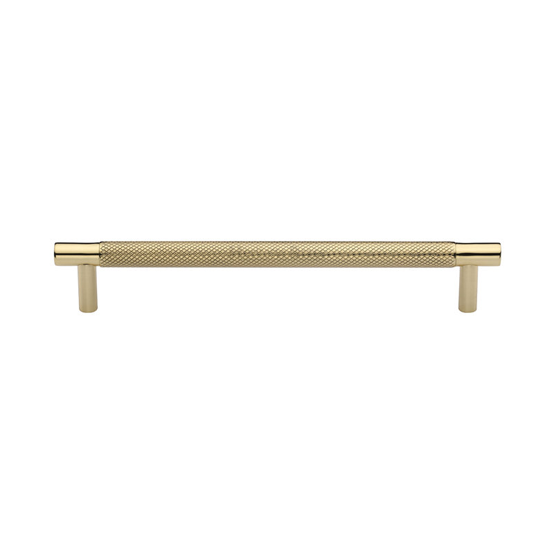 Heritage Brass Signac Heritage Cabinet Pull Partial Knurl Design, 16cm center to center, Polished Brass