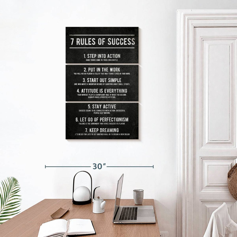 7 Rules Of Success, H 32 po x l 20 po x P 1,25 po