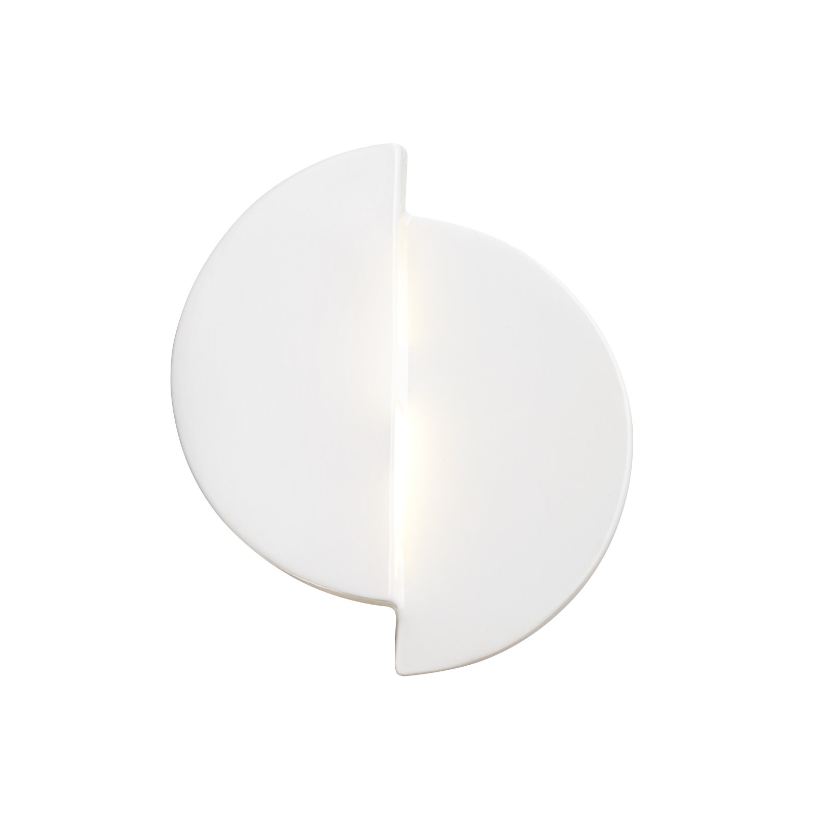 Tenny Single Light Ceramic Dimmable LED Flush Mounted Sconce, Gloss White Fixture