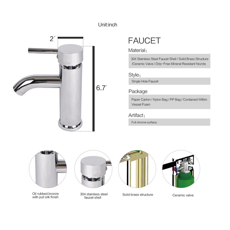Ebern Designs Jeydon 14.5'' Ceramic Rectangular Bathroom Sink with Faucet