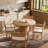 Round Solid Wood Base Dining Table for 1-4-297459208