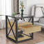 Table de bout avec plateau en verre trempé et tiroir-1361317540