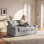 Causeuse de sol en chenille étincelante 55,11 po gris moderne avec coussin en mousse viscoélastique, dossier amovible et poches latérales