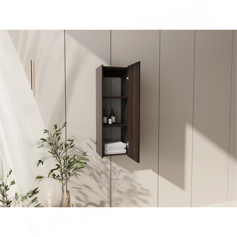 Petite armoire murale de 12 pouces, porte à fermeture douce, convenant à une petite salle de bain, bureau, salle de rangement (KD-Packing)