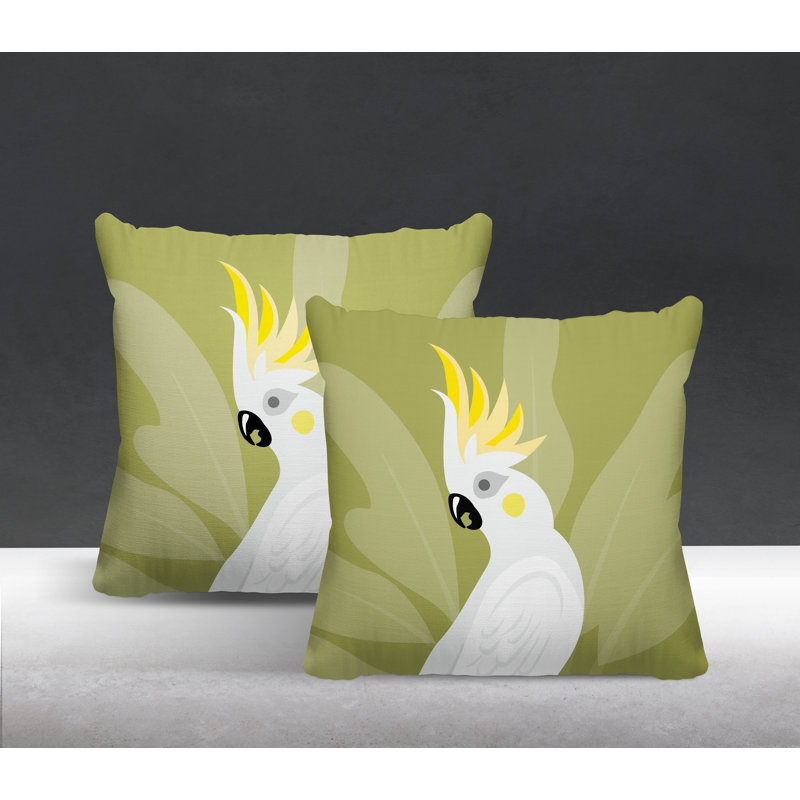 Coussin intérieur / extérieur Catoo Bird, L 17 po x H 17 po, Chartreuse