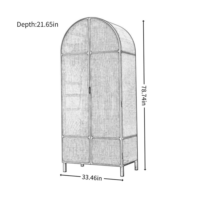 Simple and Retro Double-door Wardrobe, Burlywood