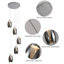 5 - Light Unique LED Glass Pendant Long Staircase Chandelier