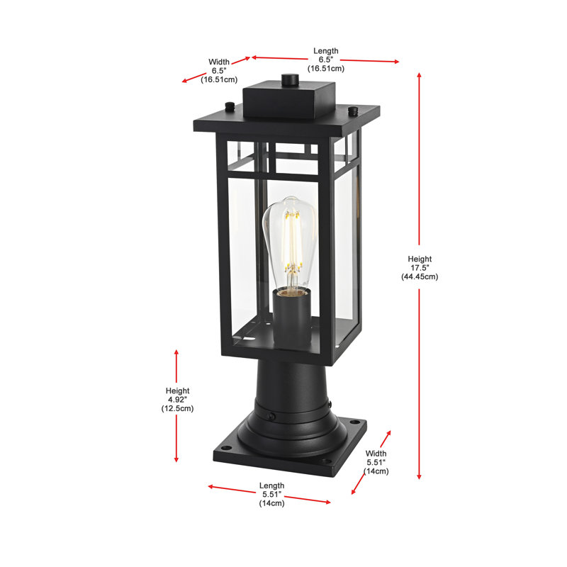 Moravian 6.5 Inch Outdoor Post Light in Black
