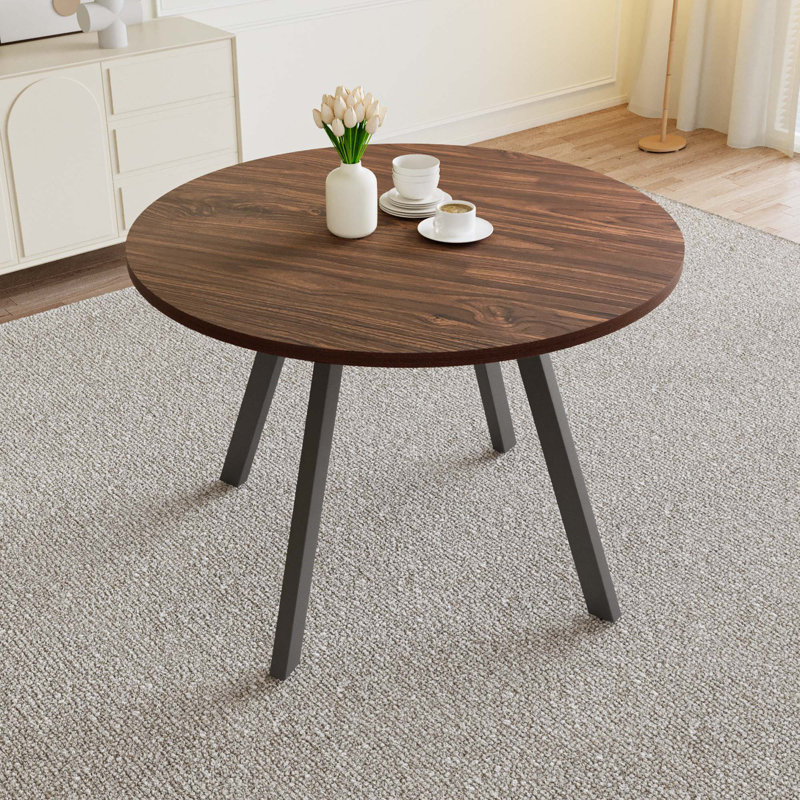 Table de salle à manger à piédestal, H 30,3 po x L 34,6 po x l 34,6 po, Tanné