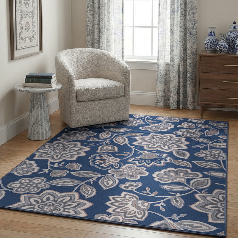 Tapis bleu marine Majoros, Rectangle 8 pi x 10 pi