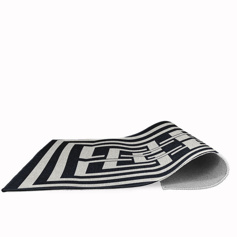 Tapis bleu pastel à motif géométrique tissé à plat Pasty, Rectangle 2 pi x 3 pi