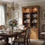 Grande armoire à vin avec lumières, 8 tablettes ouvertes et rangement inférieur-615972330