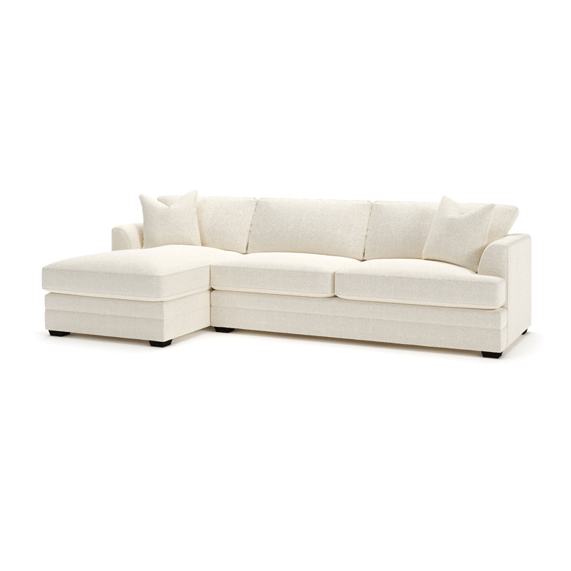 Canapé modulaire à méridienne 2 pièces Edan, Orienté à gauche (vu de face), Tissu performance bouclé Davis Pearl