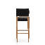 Tabouret en bois de hêtre massif avec assise et dossier rembourrés-127418329