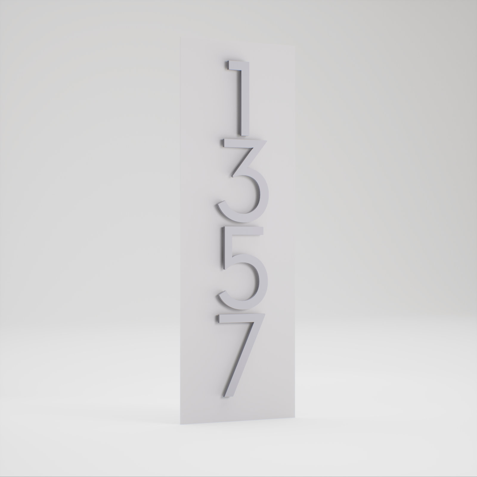 Wall Address Plaque, White, Yes, Silver