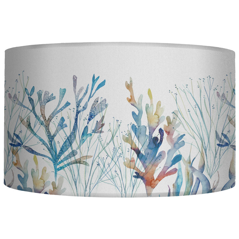 29cm H Cotton Round Lamp Shade in Blue