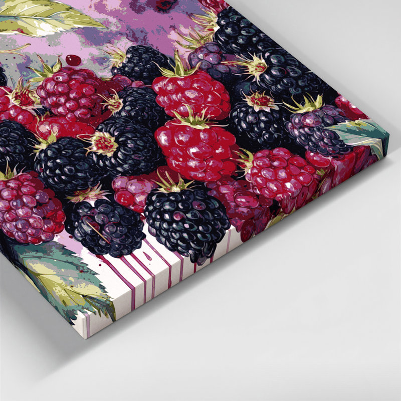 «Fruit Blackberry», art mural sur toile mauve, H 12 po x l 12 po