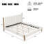 Structure de lit très grand avec tête de lit tapissier épaisse Boucle, pieds en bois, blanc-739616278