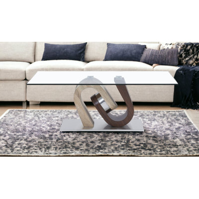 Afanasijs 47" Clear and Glass Coffee Table,DIning Table,Kitchen Table 