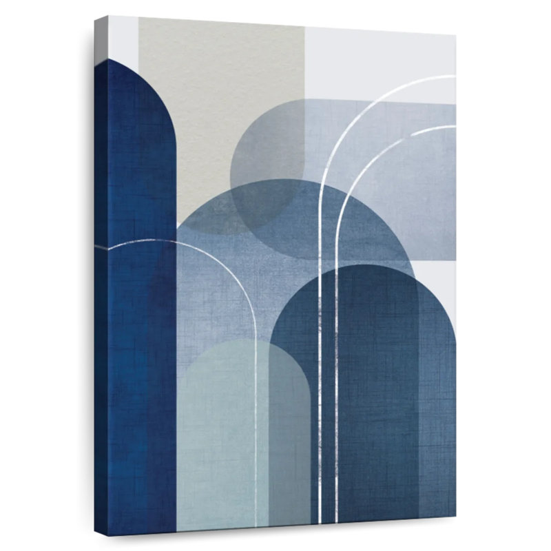 Avery Blue Linen Mountains II, H 48 po x l 32 po
