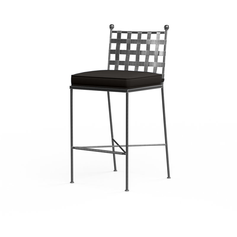 Tabouret de bar 32 po Lucier, Tissage uni Sunbrella® Spectrum carbone