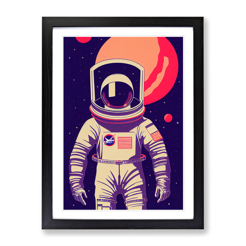 Amazing Astronaut - Single Picture Frame Print, 34cm H x 25cm W x 2cm D, Black Framed