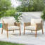 [Ensemble de 2] Méridienne d'extérieur tissée moderne de 28 po avec structure en bois massif et coussins en polyester confortables, parfaits pour la terrasse, le jardin ou le balcon