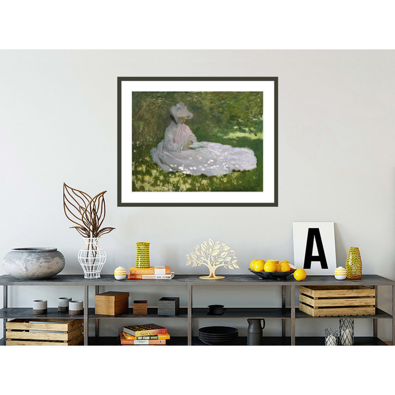«Springtime» par Claude Monet, impression giclée encadrée, H 33,5 po x l 41,5 po