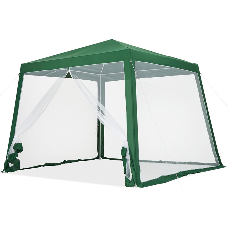 Auvent escamotable 10 x 10 pi, tente écran d'extérieur avec moustiquaires en filet