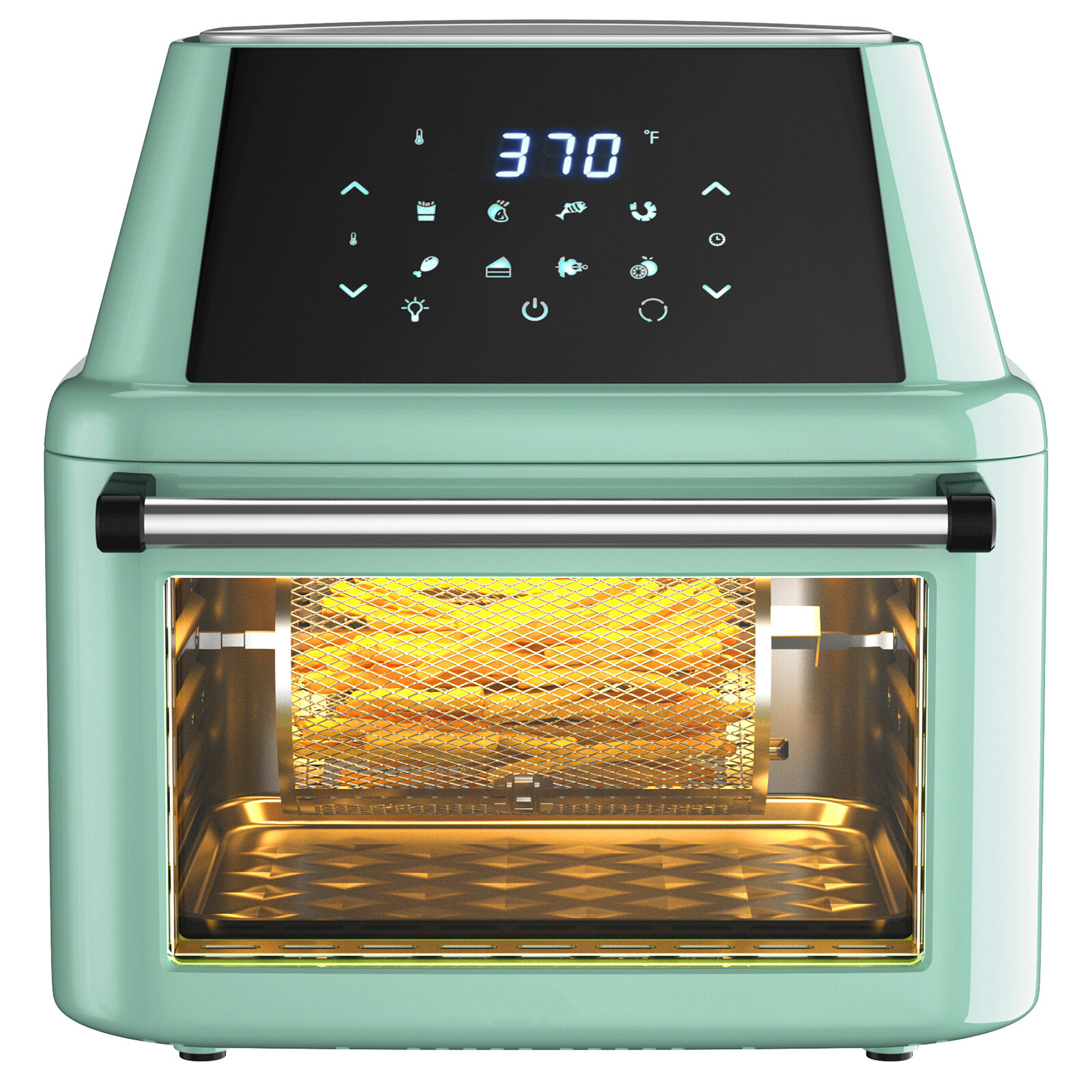 8L Digital Air Fryer Electric 1800W Non Stick w/Rack Less Oil Fries Cooking  BLK