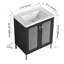 Contreplaqué de meuble-lavabo autoportant de 28 pouces avec lavabo en céramique, porte à fermeture douce